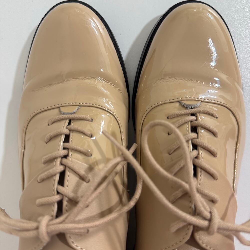 Calvin Klein Aracely Oxfords Loafers Patent Leather Tan Size 8 - Picture 9 of 16
